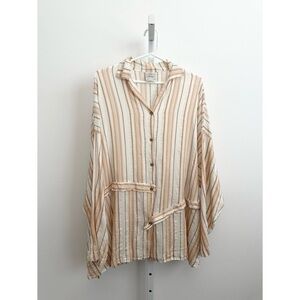 SPIRITHOUSE EDW Art to Wear Orange/White Stripe Tunic